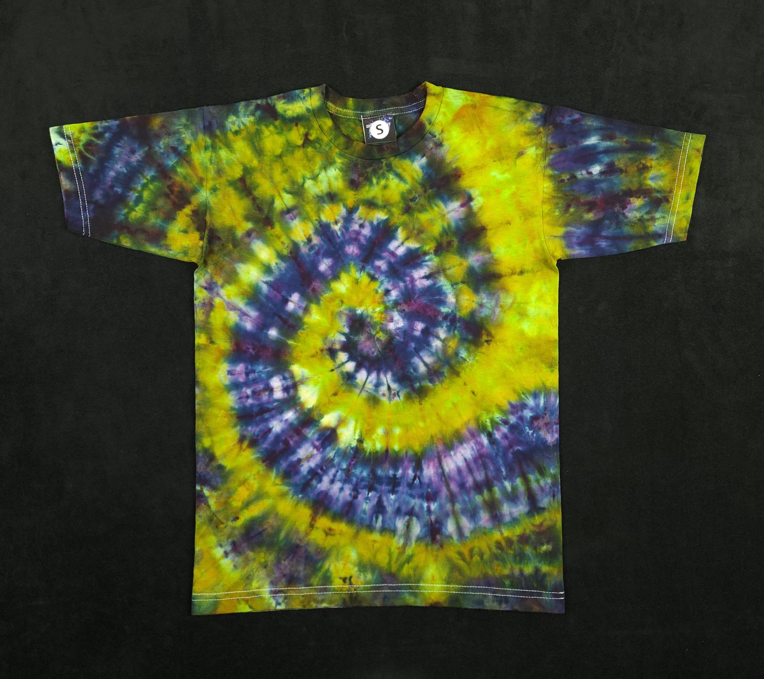 Yellow & Blue Swirl Tie Dye Shirt