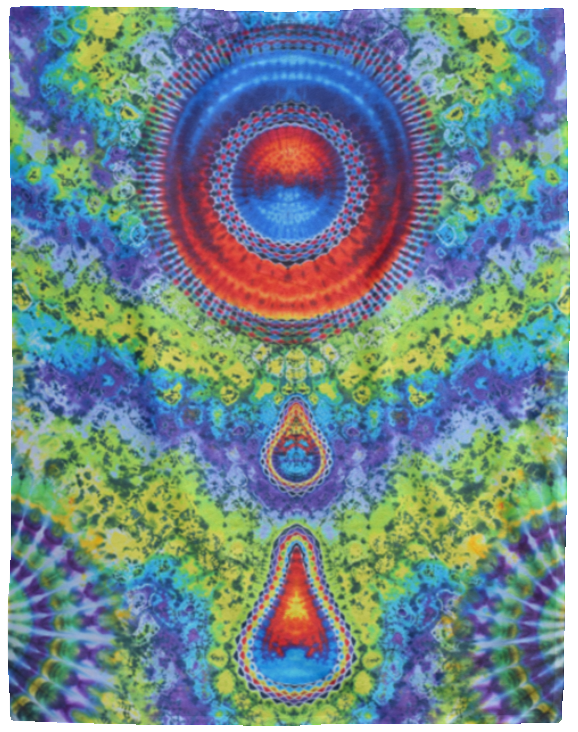 PRINTED TIEDYE - Cosmic Drip Printed Cozy Plush Fleece Blanket - 60x80